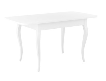 Кухонный раскладной стол Dikline M110 Белый/стекло белое сатин/ножки MC белые в Салехарде - предосмотр 3