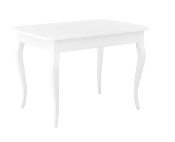 Кухонный раскладной стол Dikline M110 Белый/стекло белое сатин/ножки MC белые в Салехарде - предосмотр