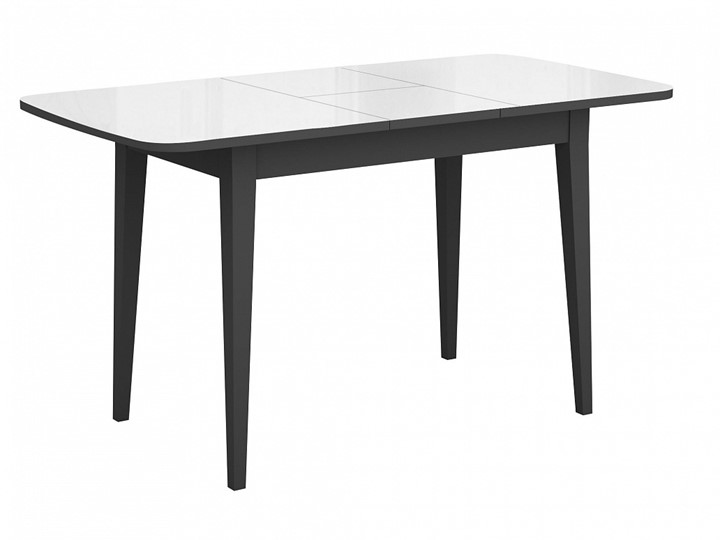 Кухонный раздвижной стол Dikline M110 Венге/стекло белое глянец/ножки MM венге в Салехарде - изображение 1