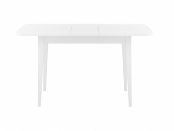 Кухонный раздвижной стол Dikline M120 Белый/стекло белое сатин/ножки MM белые в Лабытнанги - предосмотр 1