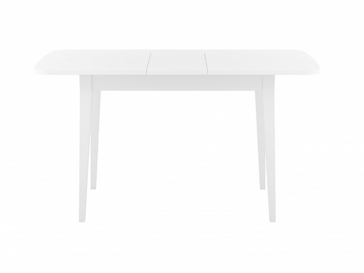 Кухонный раздвижной стол Dikline M120 Белый/стекло белое сатин/ножки MM белые в Лабытнанги - изображение 1
