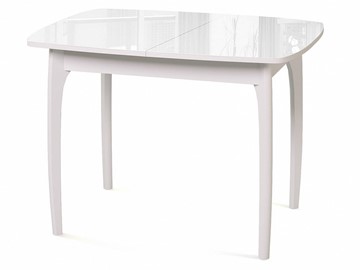 Обеденный раздвижной стол Dikline M15 Белый/стекло белое в Надыме