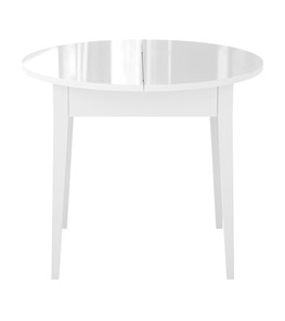 Кухонный раскладной стол Dikline MR100 Белый/стекло белое глянец/ножки MM белые в Салехарде - предосмотр 2
