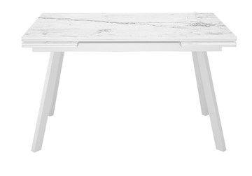 Керамический обеденный стол DikLine SKA125 Керамика Белый мрамор/подстолье белое/опоры белые (2 уп.) в Ноябрьске