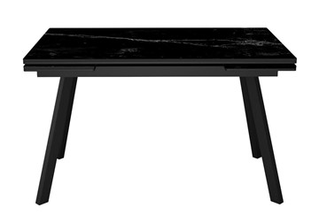 Раздвижной стол DikLine SKA125 Керамика Черный мрамор/подстолье черное/опоры черные (2 уп.) в Салехарде