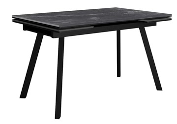 Кухонный раздвижной стол DikLine SKA125 Керамика Серый мрамор/подстолье черное/опоры черные (2 уп.) в Салехарде - предосмотр