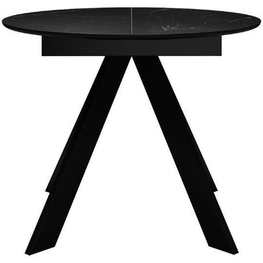Кухонный стол раздвижной DikLine SKC100 D1000 Керамика Черный мрамор / опоры черные в Салехарде - изображение 1