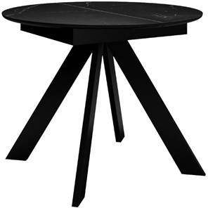 Кухонный стол раздвижной DikLine SKC100 D1000 Керамика Черный мрамор / опоры черные в Надыме