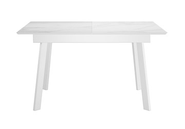 Стол раздвижной DikLine SKH125 Керамика Белый мрамор/подстолье белое/опоры белые (2 уп.) в Салехарде