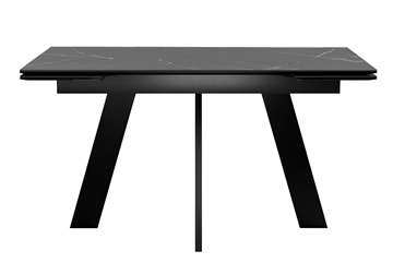 Кухонный стол раскладной DikLine SKM140 Керамика Черный мрамор/подстолье черное/опоры черные (2 уп.) в Салехарде - предосмотр 4