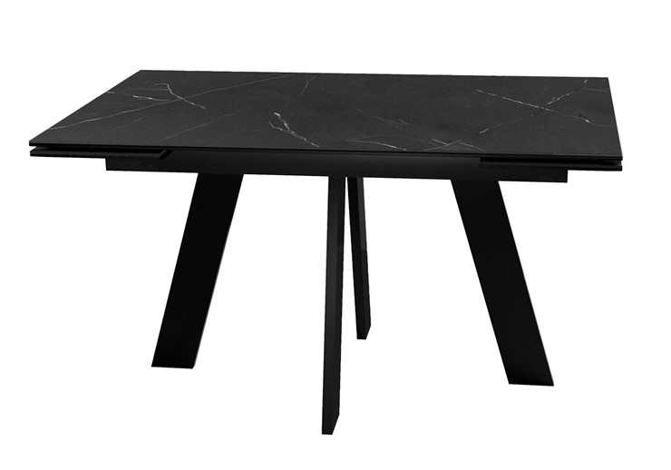 Кухонный стол раскладной DikLine SKM140 Керамика Черный мрамор/подстолье черное/опоры черные (2 уп.) в Губкинском - изображение 5