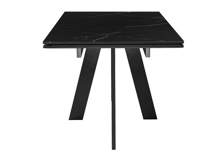 Кухонный стол раскладной DikLine SKM140 Керамика Черный мрамор/подстолье черное/опоры черные (2 уп.) в Губкинском - изображение 1