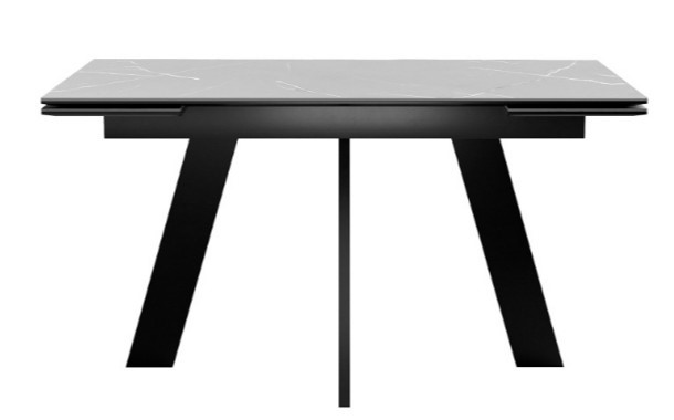 Стол раздвижной DikLine SKM140 Керамика серый мрамор/подстолье черное/опоры черные (2 уп.) в Губкинском - изображение 3