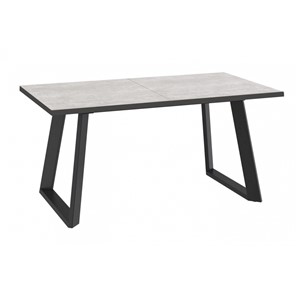Кухонный раздвижной стол Dikline ZL140 Хромикс белый/ножки черные в Лабытнанги
