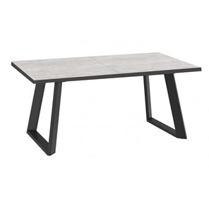 Кухонный раздвижной стол Dikline ZL160 Хромикс белый/ножки черные в Лабытнанги