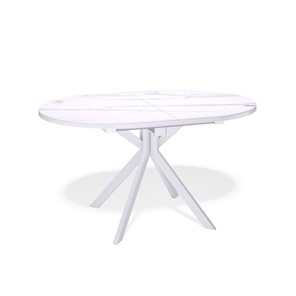 Овальный кухонный стол DO1300 (белый/керамика мрамор белый) в Надыме