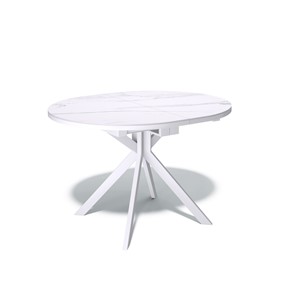 Овальный стол на кухню DO1100 (белый/керамика мрамор белый) в Салехарде