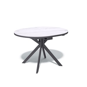 Обеденный овальный стол DO1100 (черный/керамика мрамор белый) в Надыме