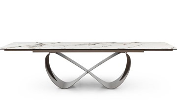 Кухонный стол раскладной DT9305CI (200-300) белый керамика KL-188/золотая пудра в Салехарде - предосмотр 1