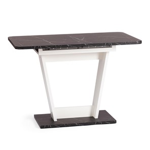 Кухонный раскладной стол FOX, ЛДСП, 68.6x110-145x75 см, Мрамор черный/Белый, арт.21177 в Салехарде