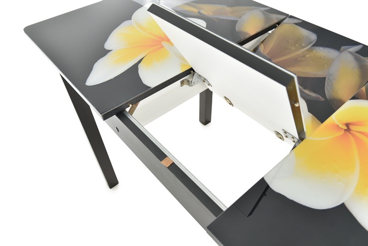 Кухонный стол раскладной Гамбург исп. 1, ноги метал. крашеные №23 (Exclusive h125/черный) в Салехарде - изображение 5