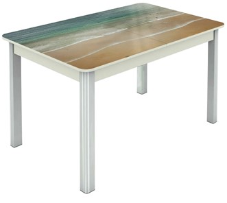 Кухонный стол раскладной Гамбург исп. 1, ноги метал. крашеные №23 (Exclusive h166/белый) в Салехарде