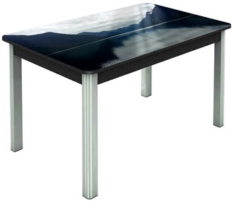 Кухонный стол раскладной Гамбург исп. 2, ноги метал. крашеные №23 (Exclusive h116/черный) в Ноябрьске