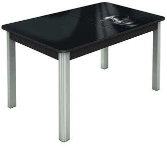Кухонный стол раскладной Гамбург исп. 2, ноги метал. крашеные №23 (Exclusive h191/черный) в Салехарде - предосмотр