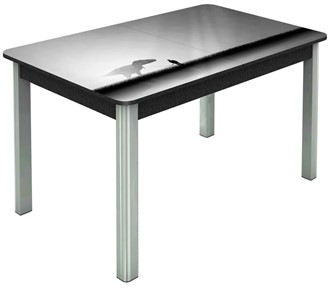 Обеденный раздвижной стол Гамбург исп. 2, ноги метал. крашеные №23 (Exclusive h192/черный) в Надыме