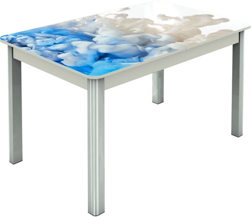 Раздвижной стол Гамбург исп. Мини, ноги метал. крашеные №23, Фотопечать (Вода №13) в Салехарде - изображение
