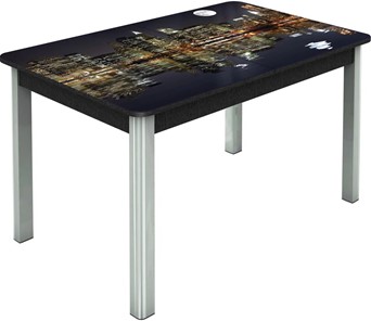 Раздвижной стол Гамбург исп.1 ноги метал. крашеные №23, Фотопечать (Города №8) в Новом Уренгое
