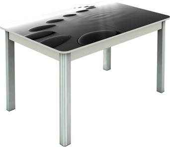 Кухонный раздвижной стол Гамбург исп.1 ноги метал. крашеные №23, Фотопечать (Текстура №39) в Губкинском