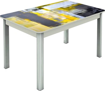Кухонный раздвижной стол Гамбург исп.1 ноги метал. крашеные №23, Фотопечать (Текстура №51) в Надыме