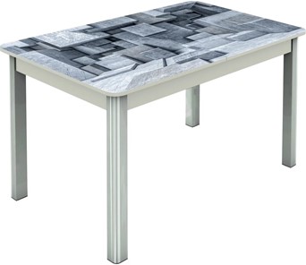 Кухонный раздвижной стол Гамбург исп.1 ноги метал. крашеные №23, Фотопечать (Текстура №74) в Ноябрьске