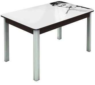 Кухонный раздвижной стол Гамбург Мини, ноги метал. крашеные №23 (Exclusive h111/венге) в Салехарде