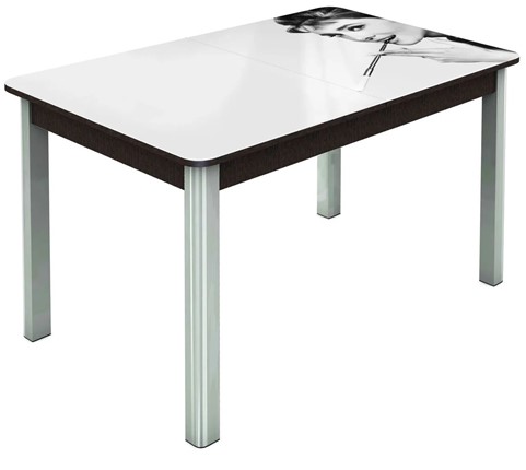 Кухонный раздвижной стол Гамбург Мини, ноги метал. крашеные №23 (Exclusive h111/венге) в Салехарде - изображение
