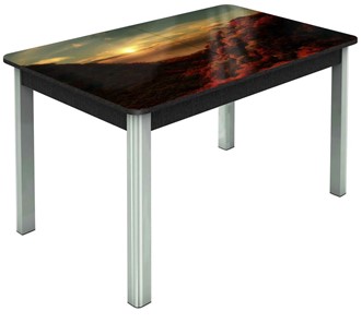 Кухонный стол раскладной Гамбург Мини, ноги метал. крашеные №23 (Exclusive h131/черный) в Салехарде - предосмотр