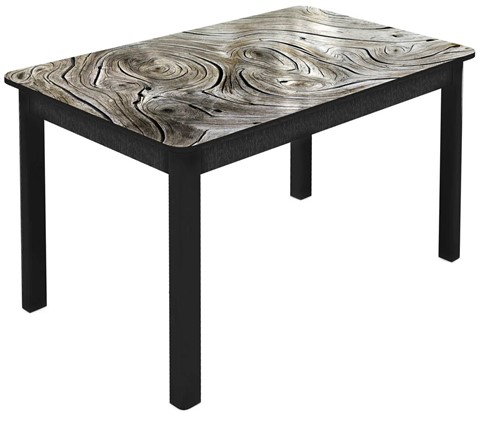 Кухонный стол раскладной Гамбург Мини, ноги метал. крашеные №23 (Exclusive h140/черный) в Ноябрьске - изображение