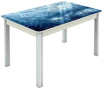 Кухонный раскладной стол Гамбург Мини, ноги метал. крашеные №23 (Exclusive h157/белый) в Салехарде