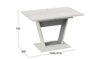 Раздвижной стол Гавана тип 1 (Дуб крафт белый/Серый графит) в Надыме - предосмотр 5