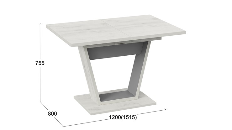 Раздвижной стол Гавана тип 1 (Дуб крафт белый/Серый графит) в Надыме - изображение 5