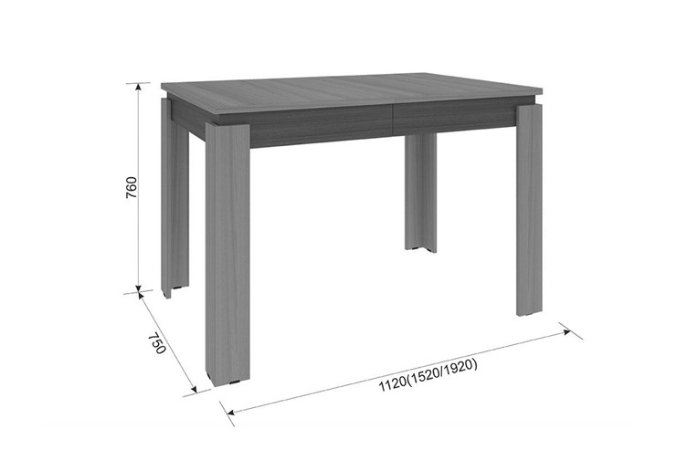 Обеденный раздвижной стол Гермес 2 дуб млечный-венге 750х1120х760 в Салехарде - изображение 2