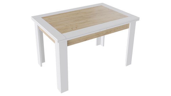 Кухонный раскладной стол Хьюстон тип 4 (Белый/Дуб Крафт золотой) в Лабытнанги - изображение