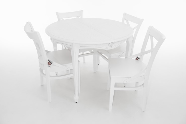 Кухонный раздвижной стол Кабриоль исп. Круг 1050, тон 12 Покраска + патина (в местах фрезеровки) в Салехарде - изображение 6