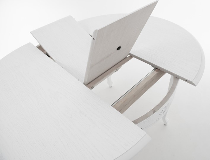 Кухонный раскладной стол Кабриоль исп. Круг 1250, тон 2 (Морилка/Эмаль) в Салехарде - изображение 4