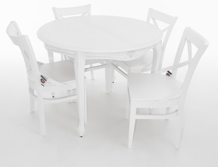 Кухонный раскладной стол Кабриоль исп. Круг 1250, тон 2 Покраска + патина с прорисовкой (на столешнице) в Салехарде - изображение 6