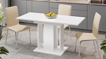 Кухонный раскладной стол Кёльн тип 1 (Белый, Стекло Белый глянец) в Салехарде - предосмотр 3