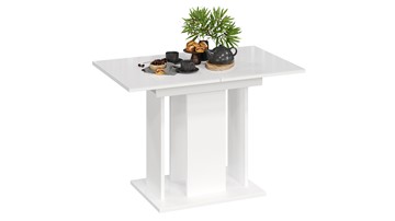 Кухонный раскладной стол Кёльн тип 1 (Белый, Стекло Белый глянец) в Надыме