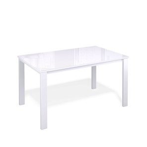 Кухонный стол раздвижной Kenner LL1200 белый/стекло белое глянец в Салехарде