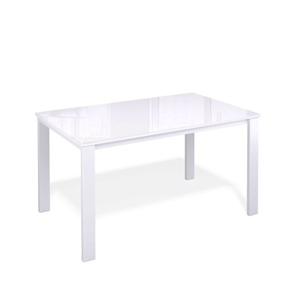 Кухонный стол раздвижной Kenner LL1200 белый/стекло белое глянец в Салехарде - изображение